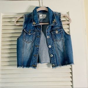 Raw Cut Denim Vest. Medium.